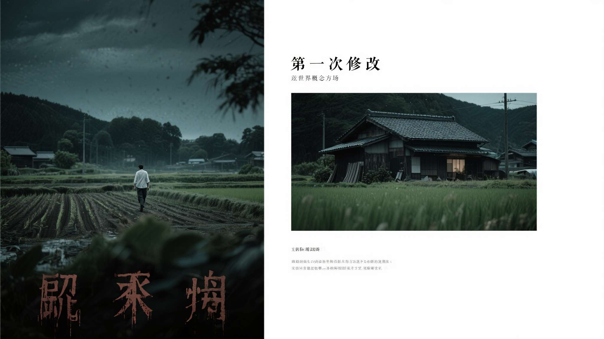 第一次修改发生在世界观确认阶段。团队将故事背景锁定在昭和时代的日本农村，这一决策